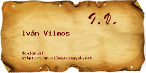 Iván Vilmos névjegykártya